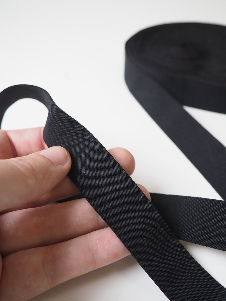 Black Thin Elastic 22mm