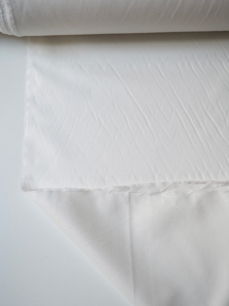 White Lightweight Stretch Cotton Twill