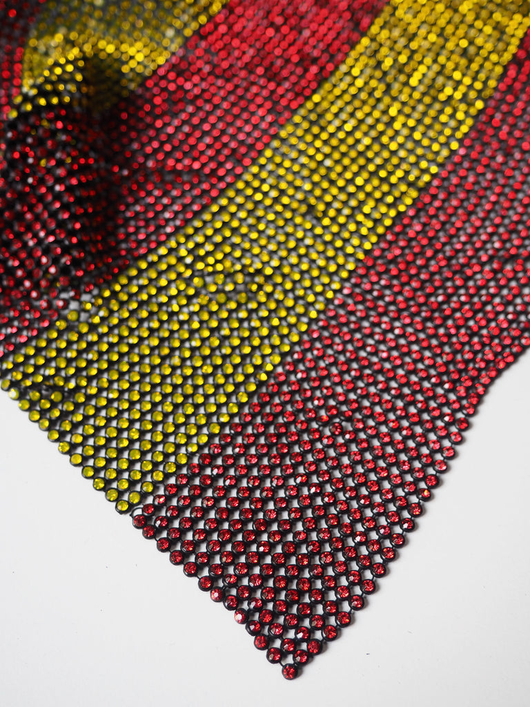 Yellow + Red Stripe Crystal Chainmail