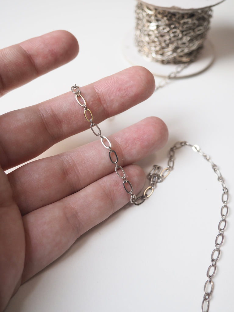 Silver Dainty Metal Chain 4mm