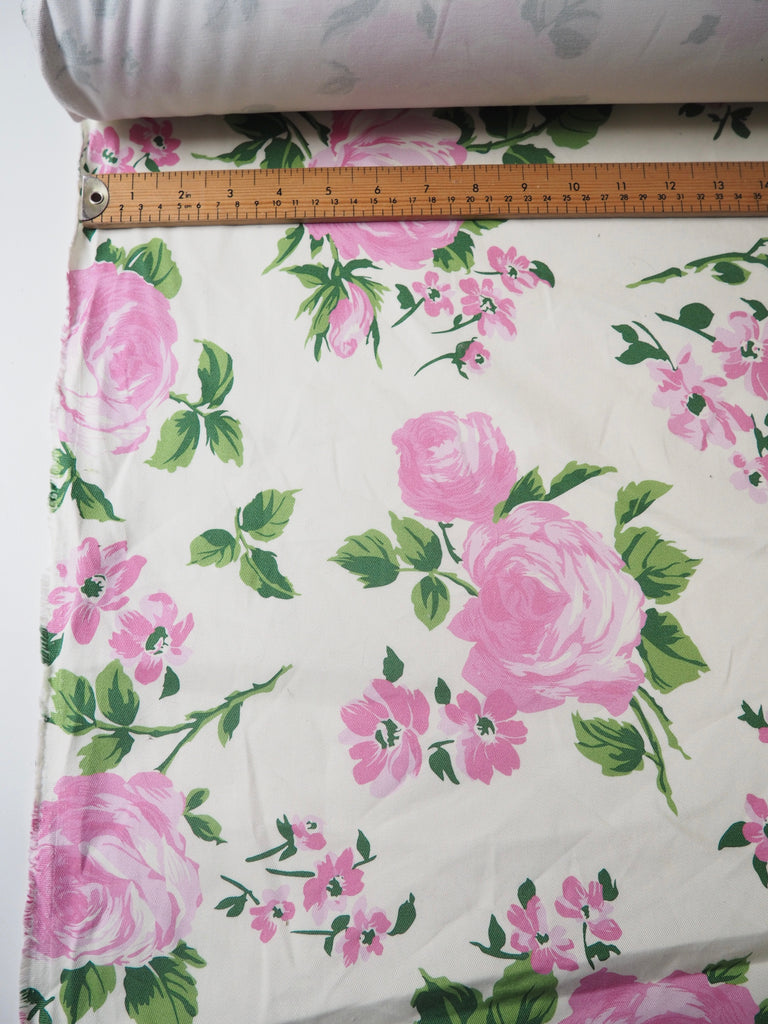 Fresh Rose Bloom Cotton Twill