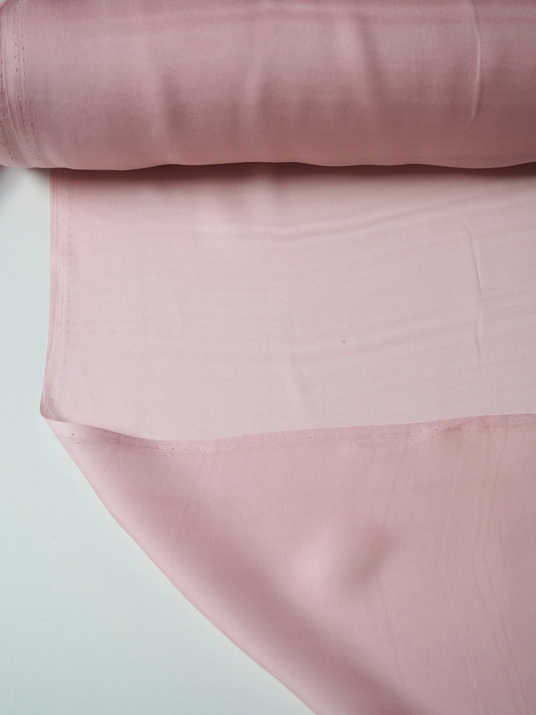 Powder Pink Silk Satin Chiffon