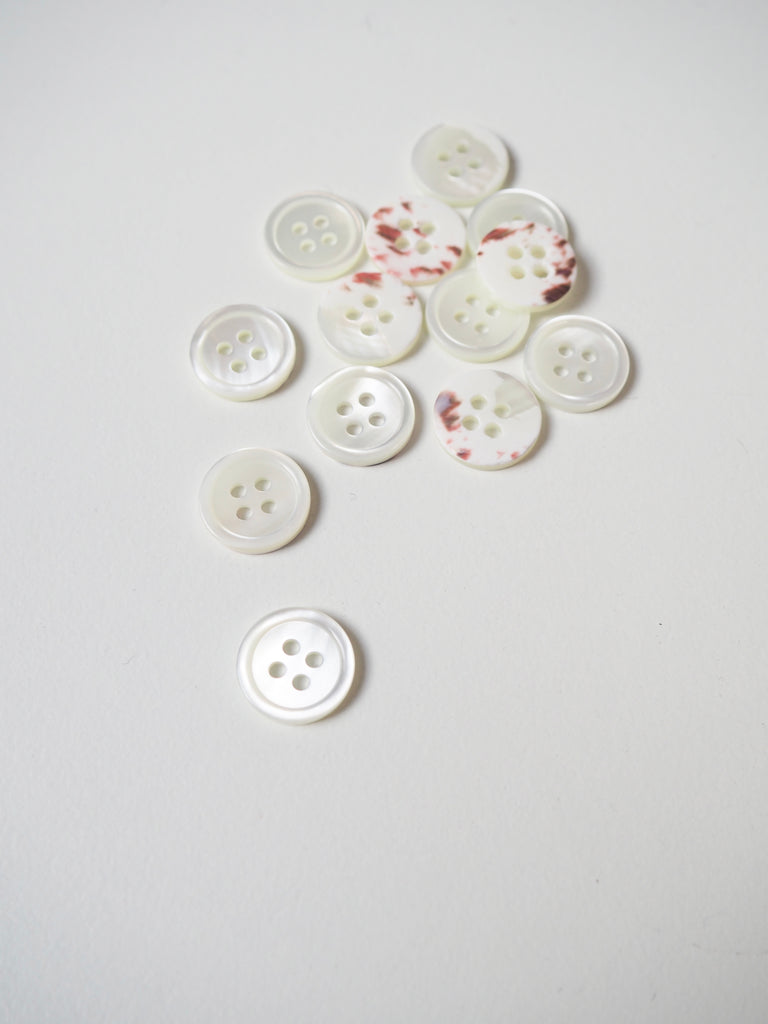 Mother Of Pearl Shell Rimmed Button 13mm