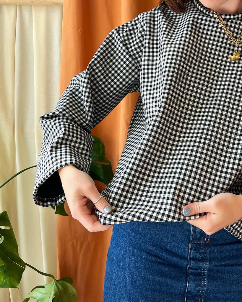 B+W Wool Gingham Bonded Jersey