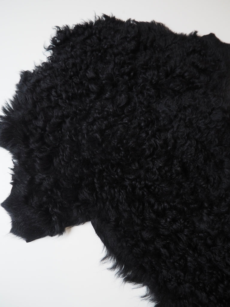 Black Curly Lamb Shearling