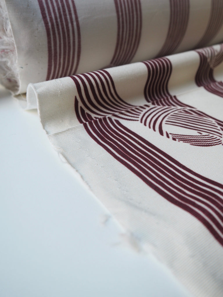 Burgundy Knotted Stripe Viscose Faille