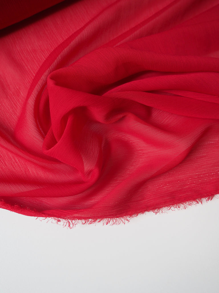 Red Crinkle Chiffon