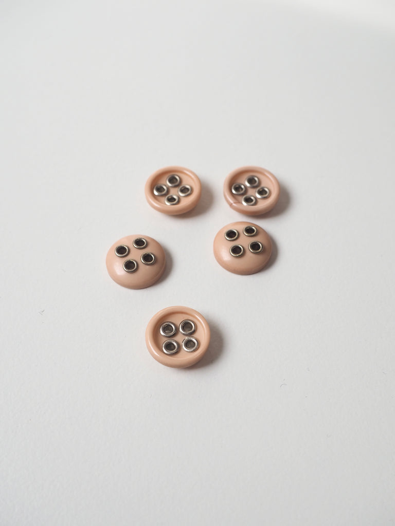 Peach Riveted Button 13mm