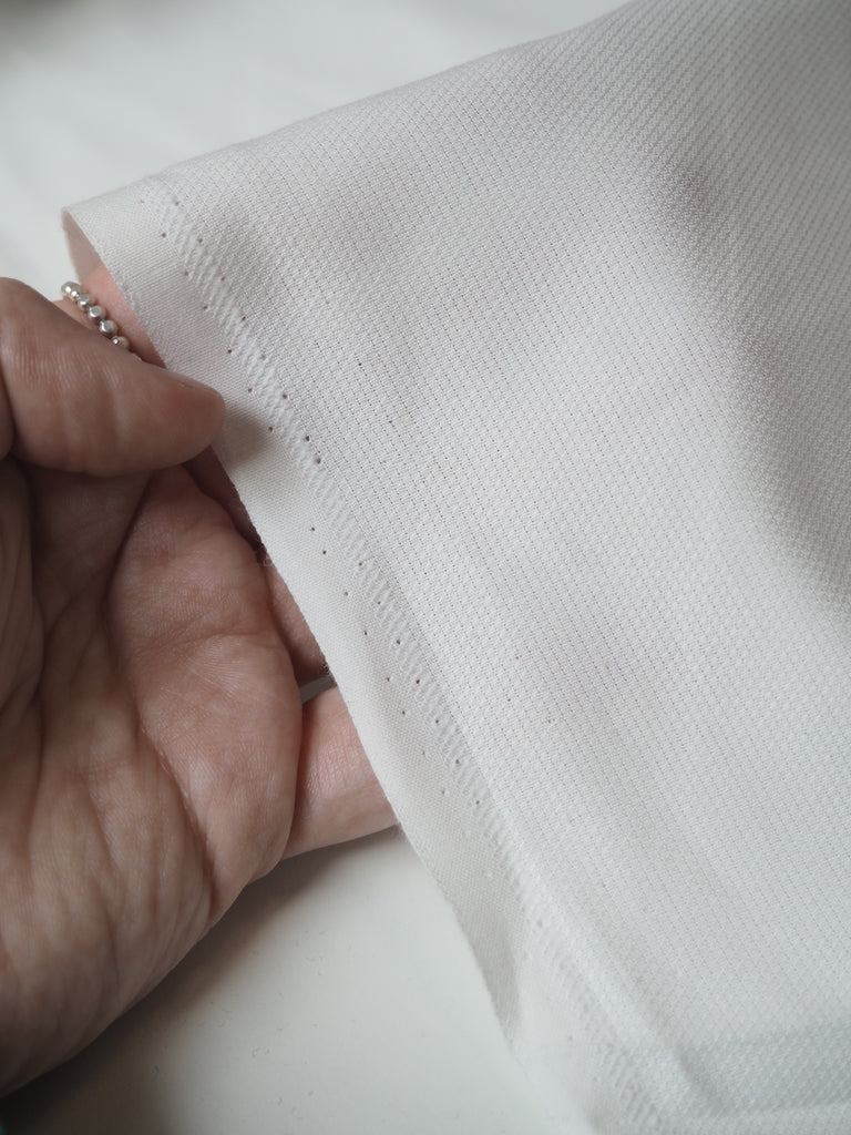 White Cotton Basketweave Shirting