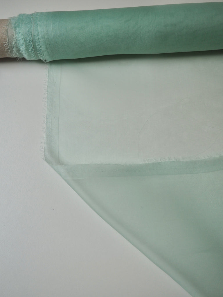 Soft Mint Silk Organza