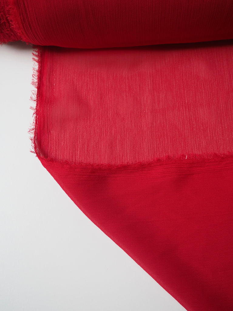 Red Crinkle Chiffon