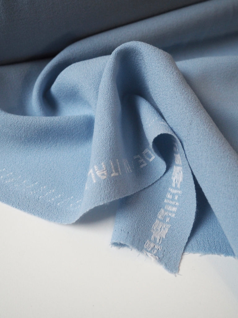 Sky Blue Wool Crepe