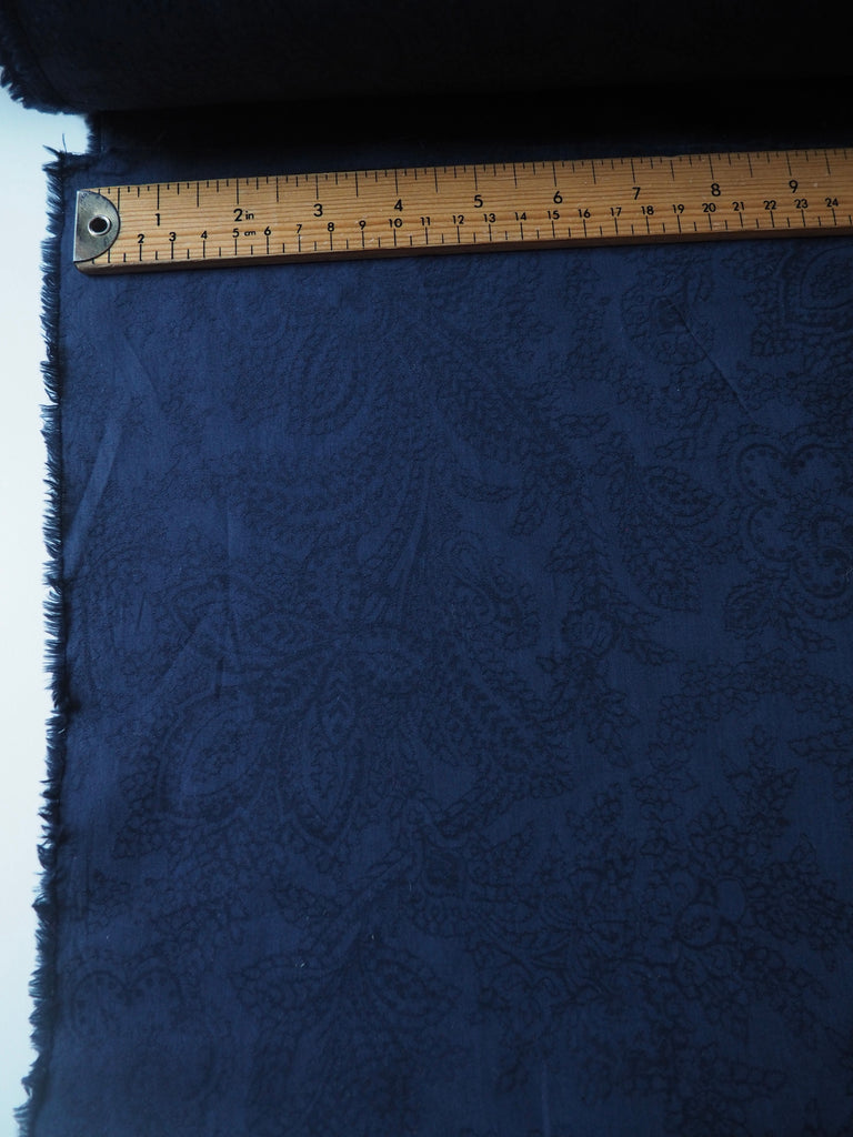 Liberty Navy Paisley Cotton Jacquard