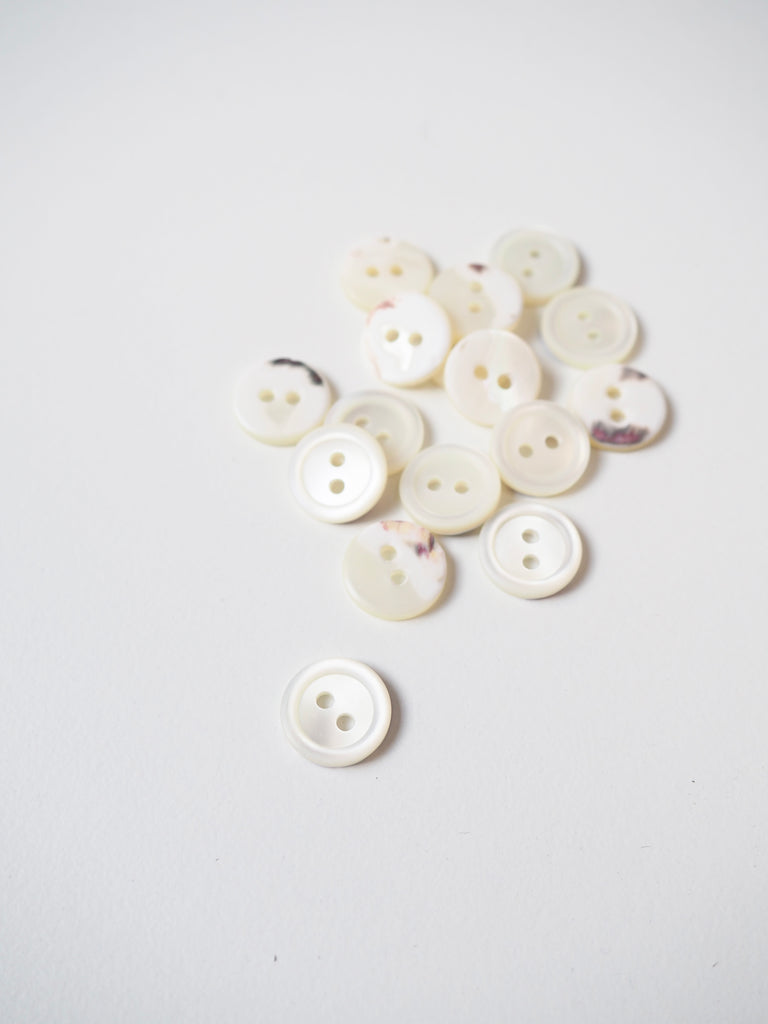 Mother Of Pearl Shell Rimmed Button 12mm