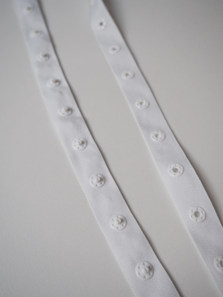 White Press Stud Tape 16mm