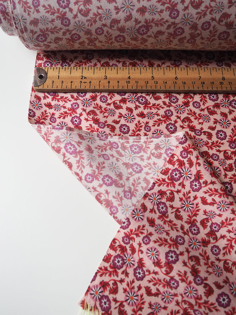 Liberty Pink Blossom Silk Shantung