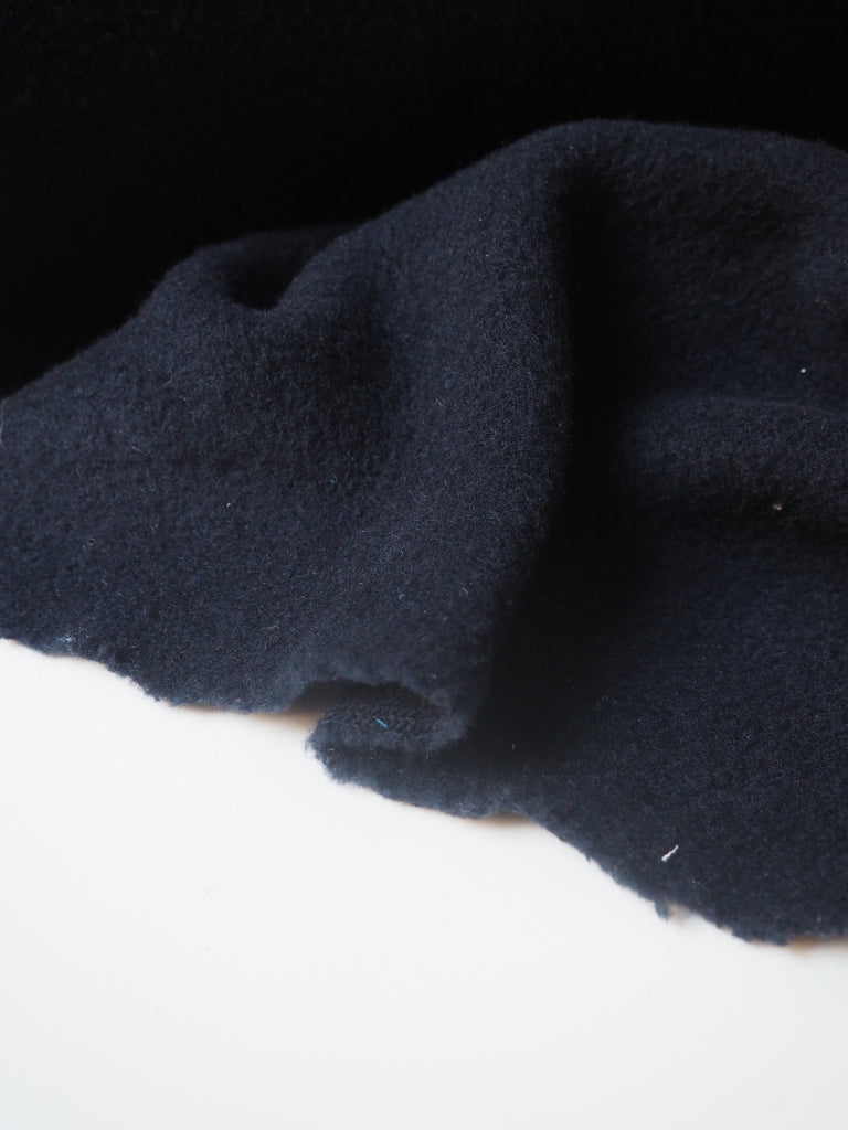 Navy Wool + Cashmere Fleece Jersey