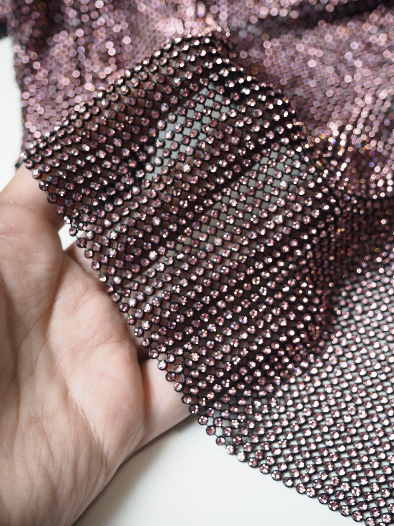 Light Pink Crystal Black Chainmail