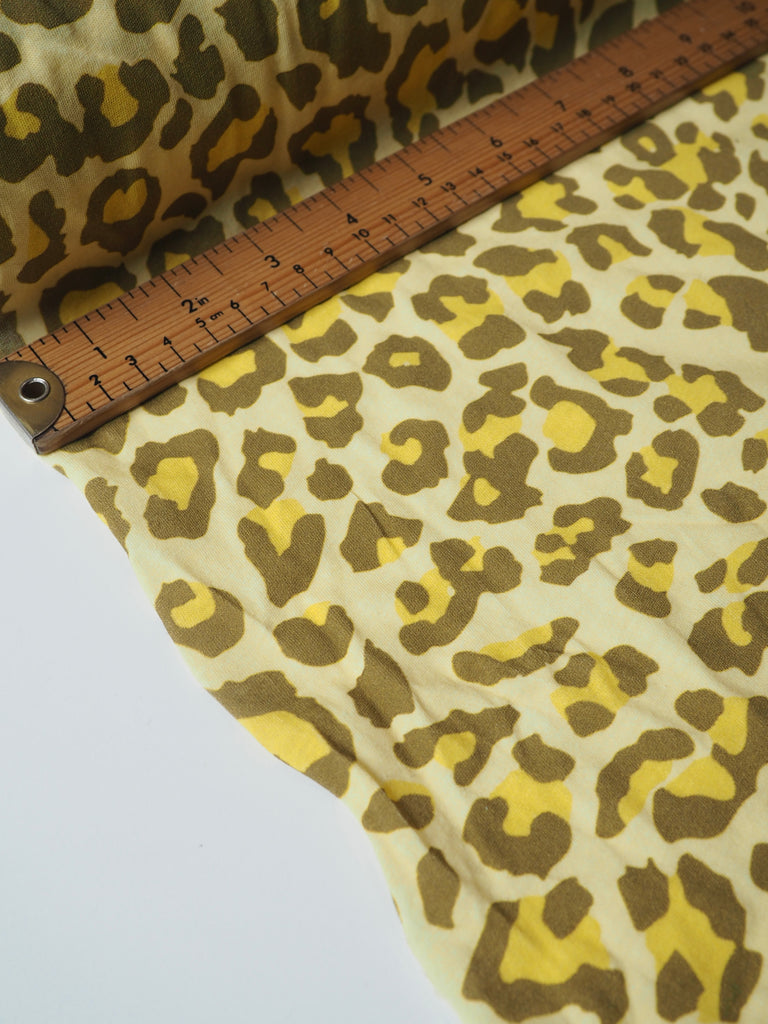 Yellow Leopard Cotton T-shirt Jersey