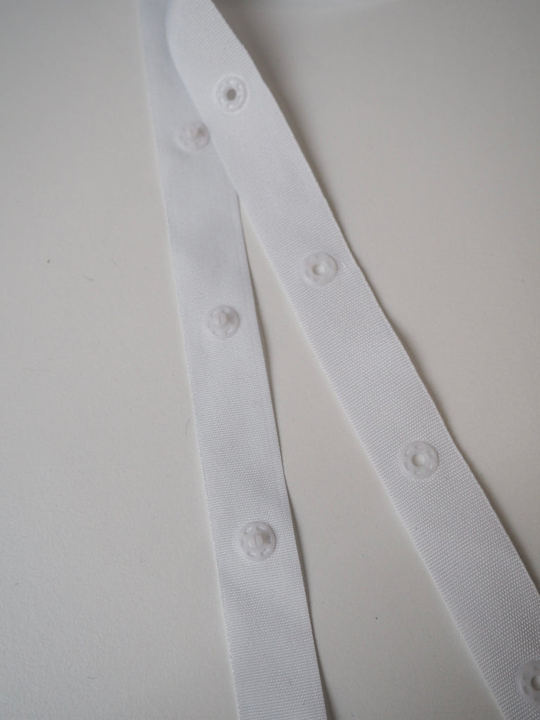 White Press Stud Tape