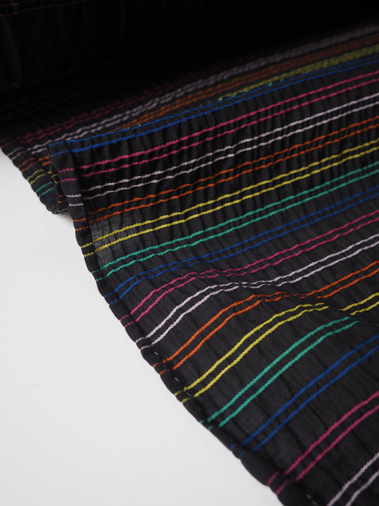 Black + Rainbow Degrading Stripe Cotton (Per Piece)