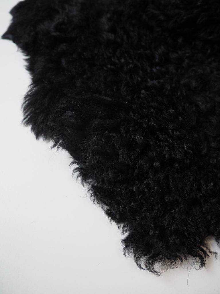 Black Curly Lamb Shearling