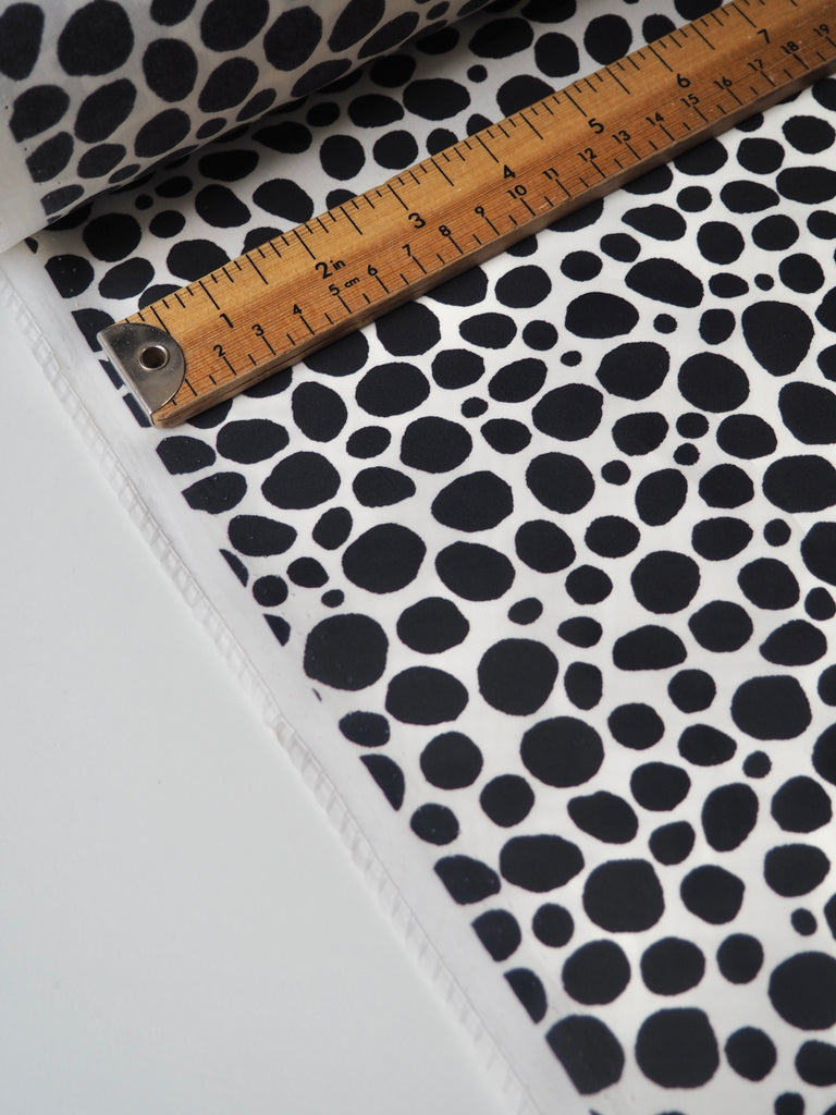 White + Black Spot Light Cotton Poplin