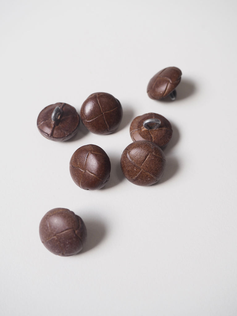 Brown Faux Coconut Shank Button 15mm