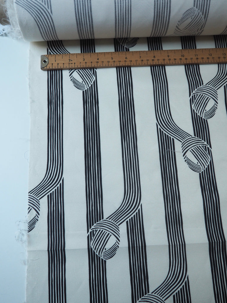 Black Knotted Stripe Viscose Faille