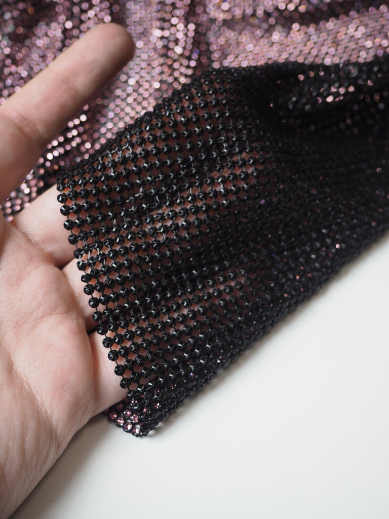 Light Pink Crystal Black Chainmail