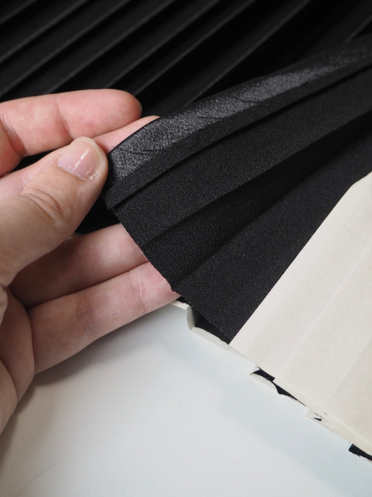 Black Pre-Pleated Crepe-Backed Satin