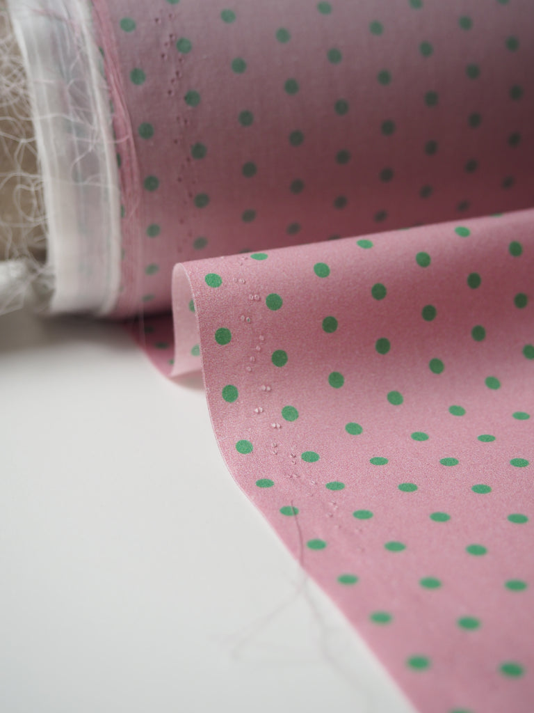 Lime Polka Dot Cotton Poplin