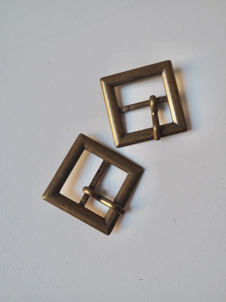 Antique Square Brass Buckle 32mm