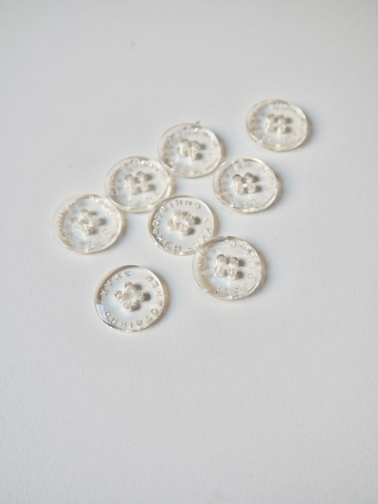 Branded Clear Buttons 17mm