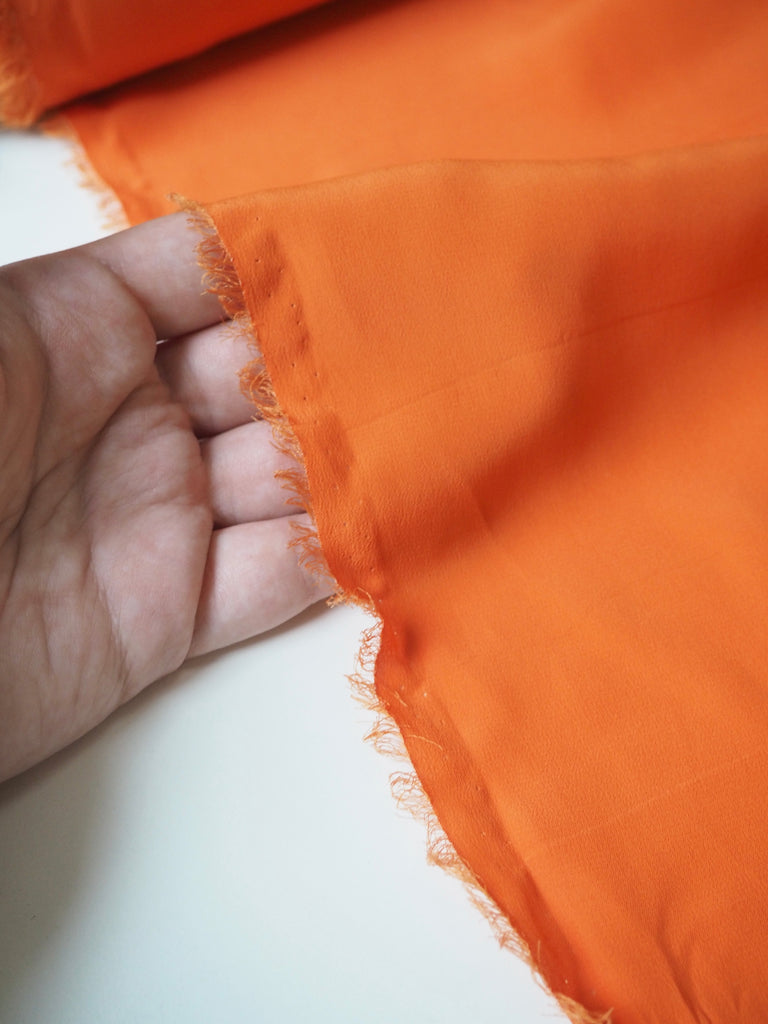 Orange Silk/Acetate Crepe de Chine