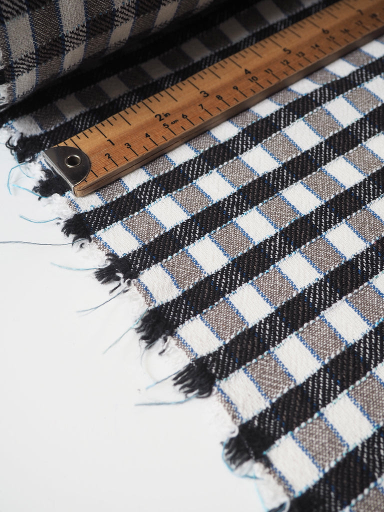 Black Multi Cotton/Linen Check