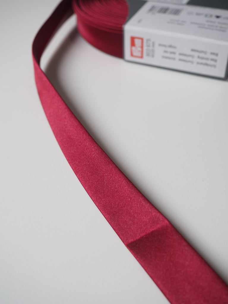 Dark Red Satin Bias Binding 20mm