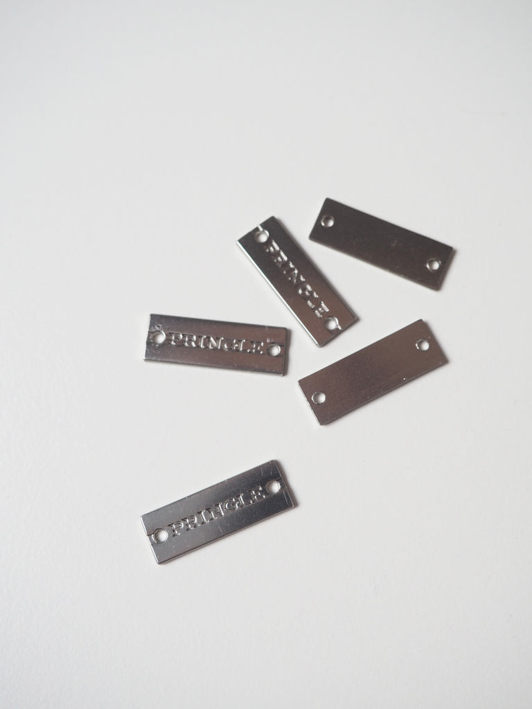 Silver Branded Metal Tag 22mm