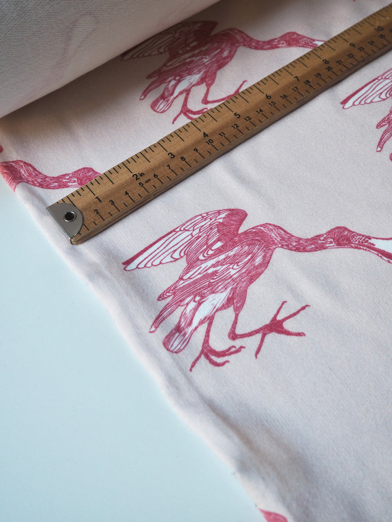 Pink Spoonbill Organic Cotton Loopback Jersey