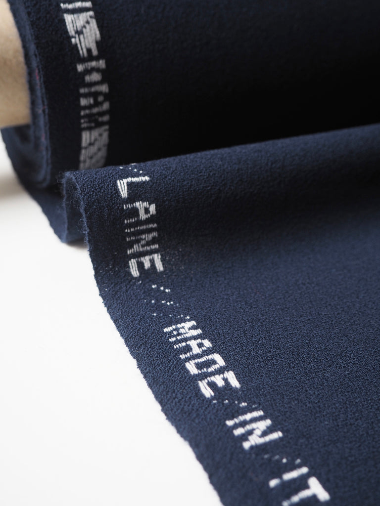 Navy Wool Crepe