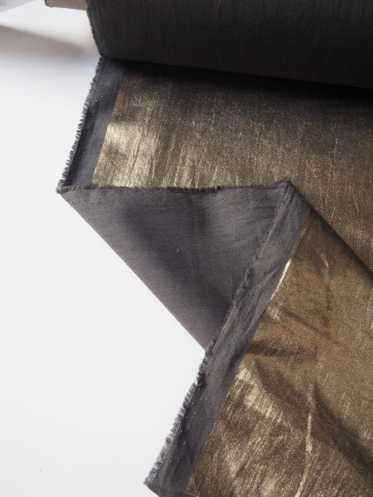 Bronze Foiled Olive Cotton