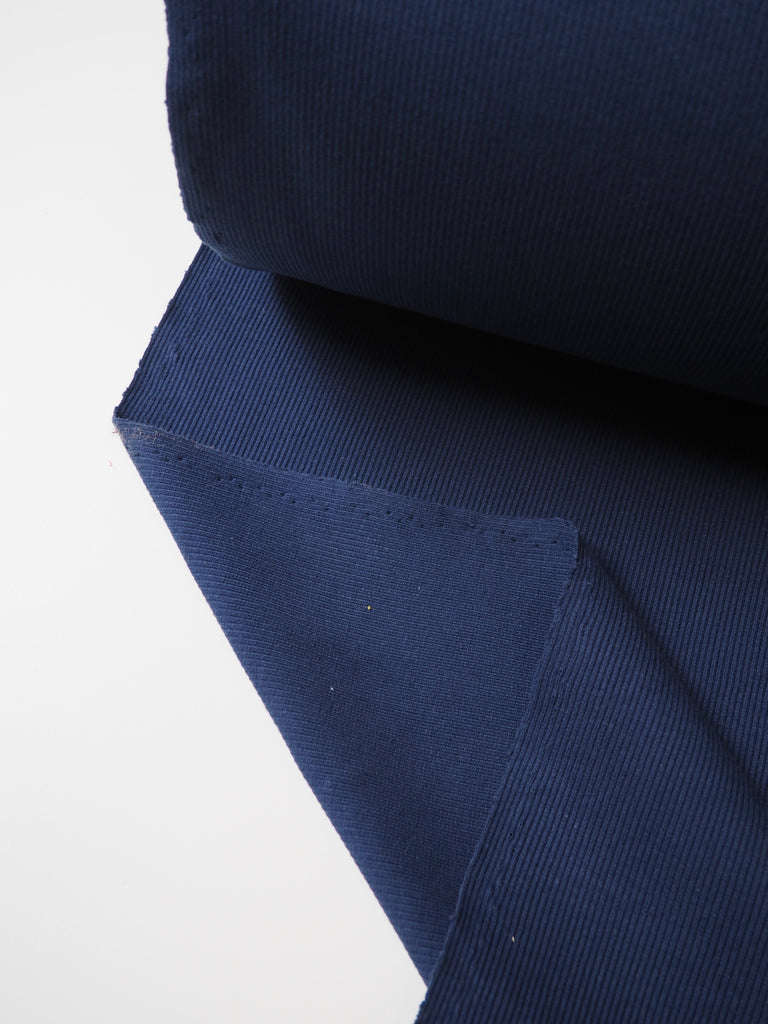 Dark Blue Cotton 2x2 Rib Jersey