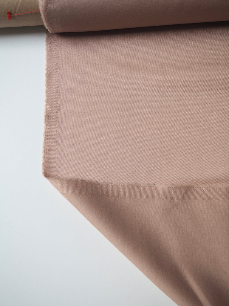 Light Salmon Stretch Wool + Tencel Twill