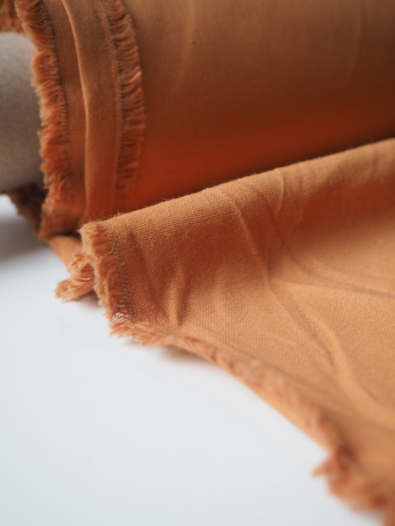 Orange Brushed Cotton Shirting