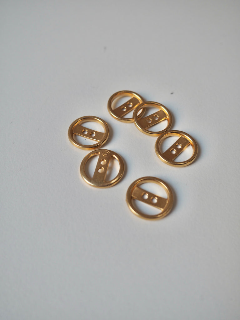 Gold Ring Buttons 15mm/24L