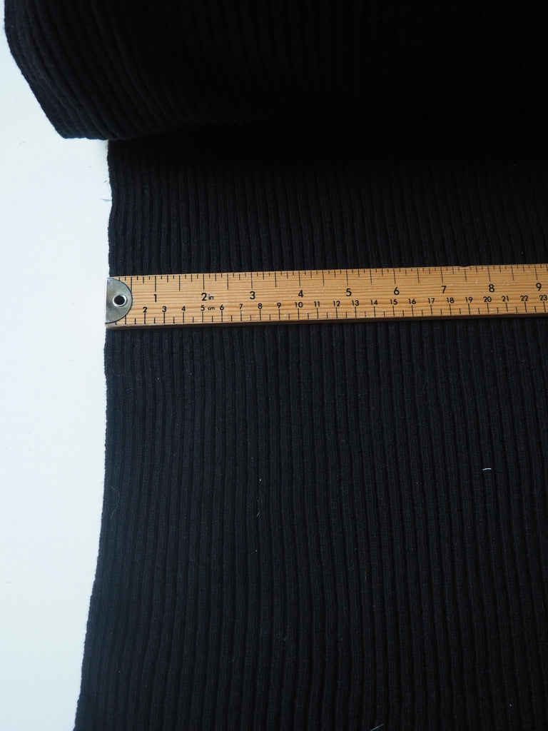 Black Chunky 2x2 Wool Jersey