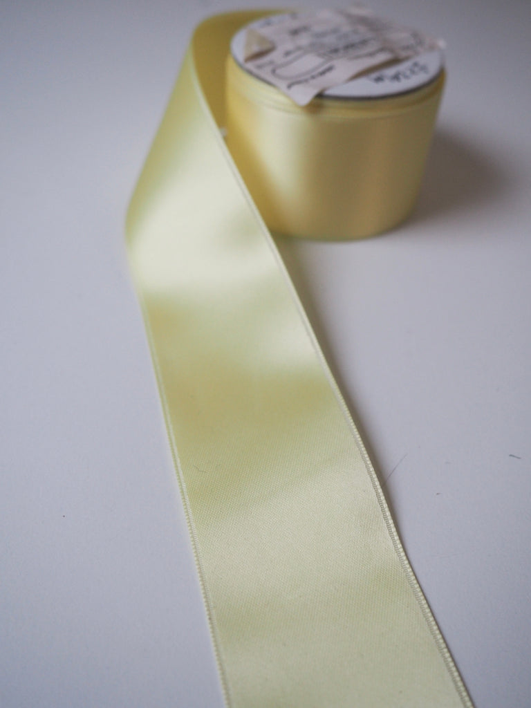 Pale Yellow Double Faced Satin Ribbon 40mm