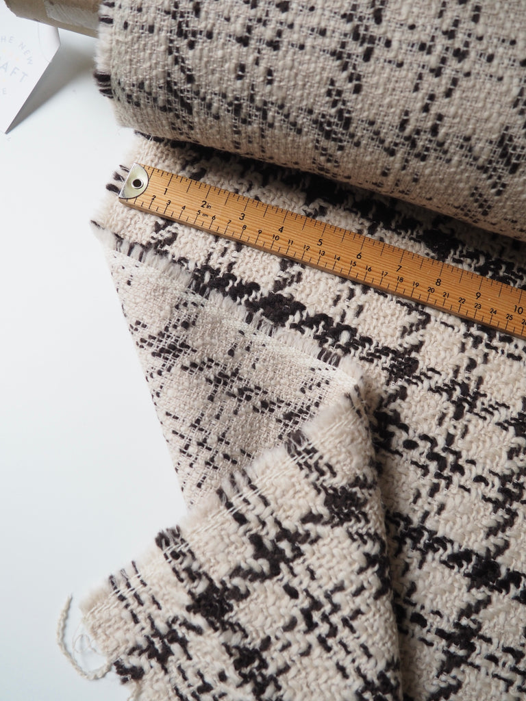 Brown + Biscuit Check Tweed Wool Coating