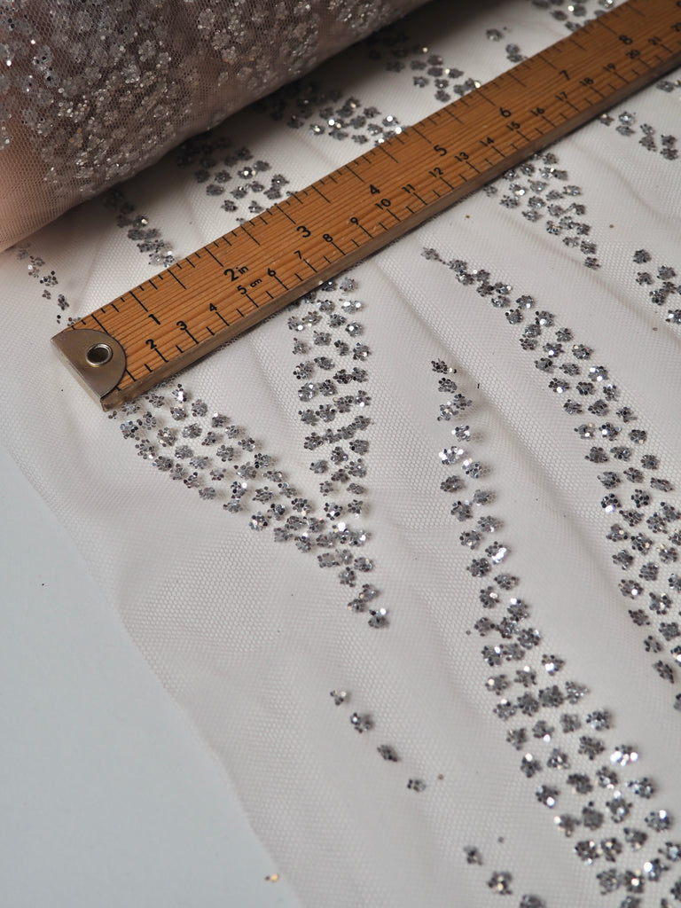 Pink + Silver Zebra Glitter Tulle