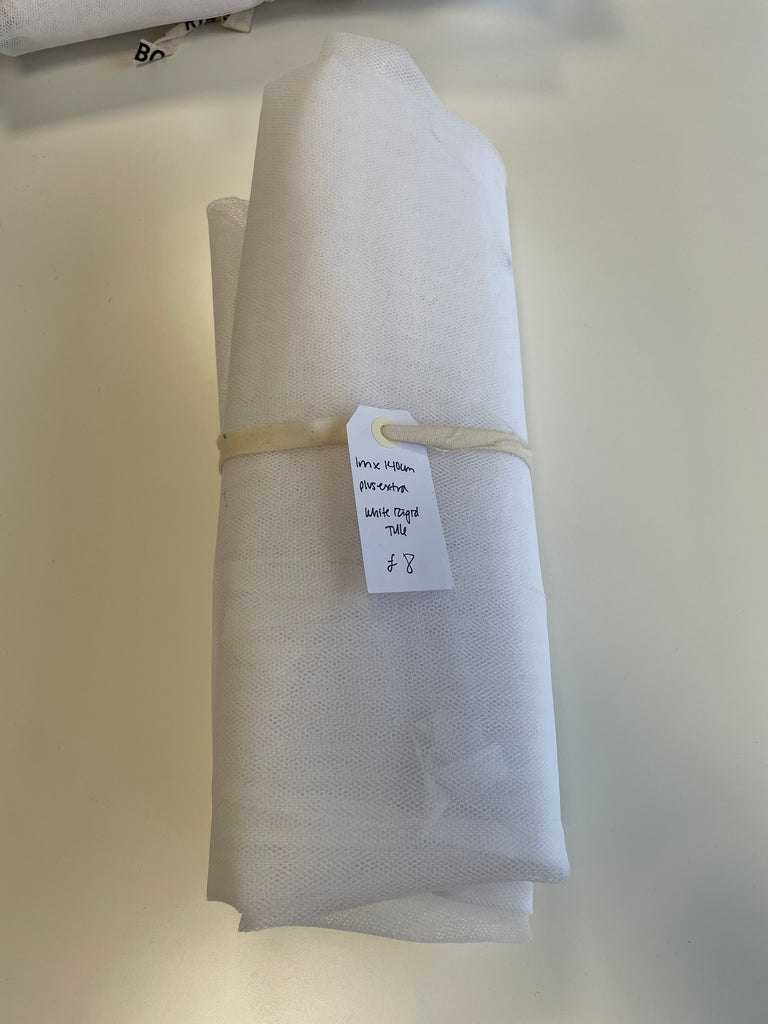 White Rigid Tulle Remnant